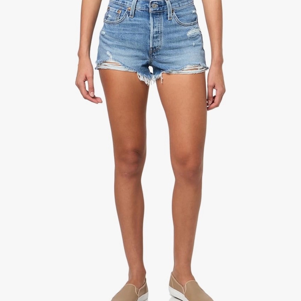 Levi's Women's Blue Distressed Jean Shorts